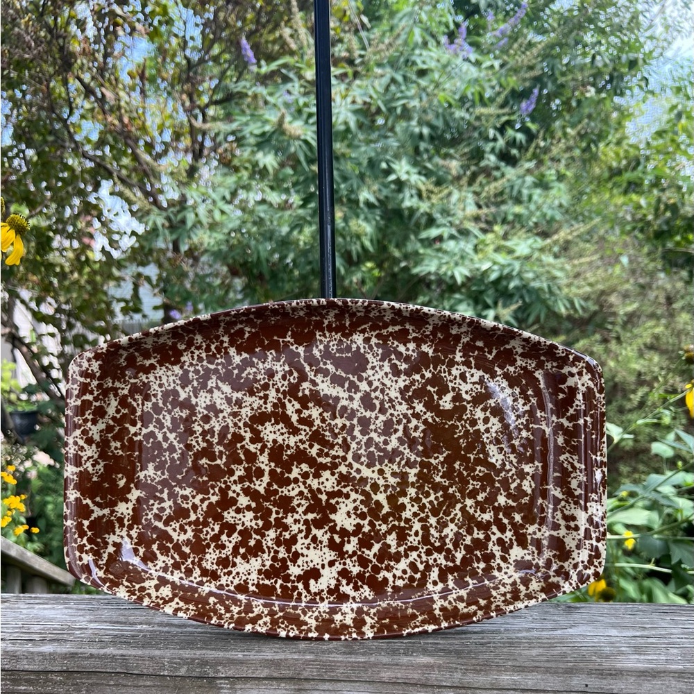 Bennington Vermont Pottery Brown Agate Tray Or Platter 14” Length  Style 1648